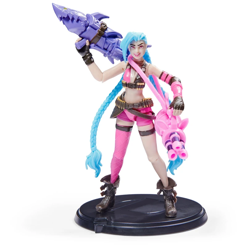 League of Legends, Official 4-Inch Jinx Collectible Figure with Premium Details and 2 Accessories, The Champion Collection, Collector Grade, Ages 12 and Up - Image 1