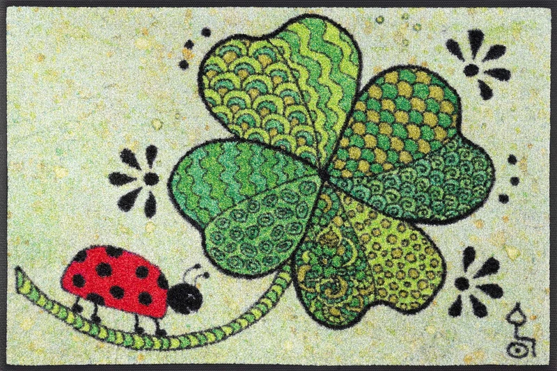 Wash+Dry Doormat, Polyamide Back: Nitrile Rubber, Green, 50x75 cm