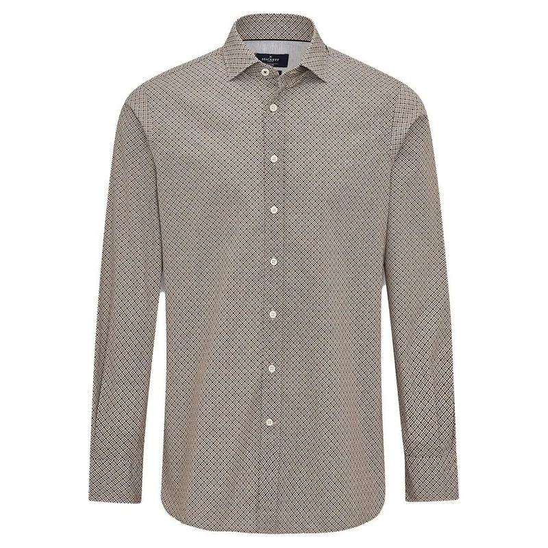 Hackett London Men's Foulard Print Shirt, 8ddbrown/White, M