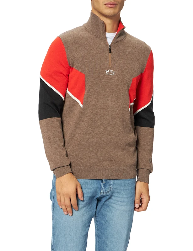 BOSS Men's Zofin Sweater, Open Brown240, XXL