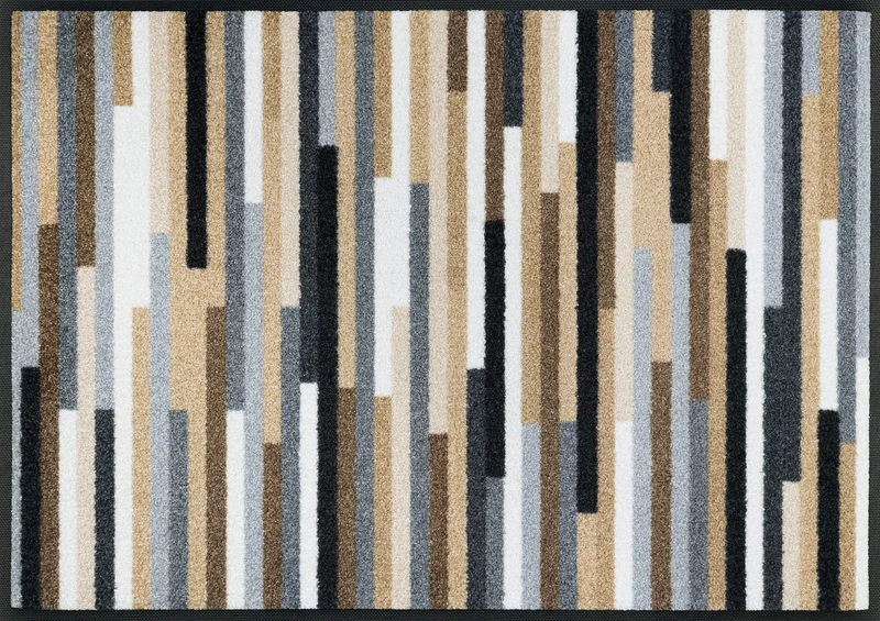 wash+dry Mikado Stripes Door Mat, 60 x 85 cm, Washable for Indoor and Outdoor Use