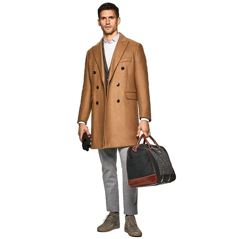 Hackett London Men's Camel Broken Twill DB Jacket, 855camel, 15.5 UKR