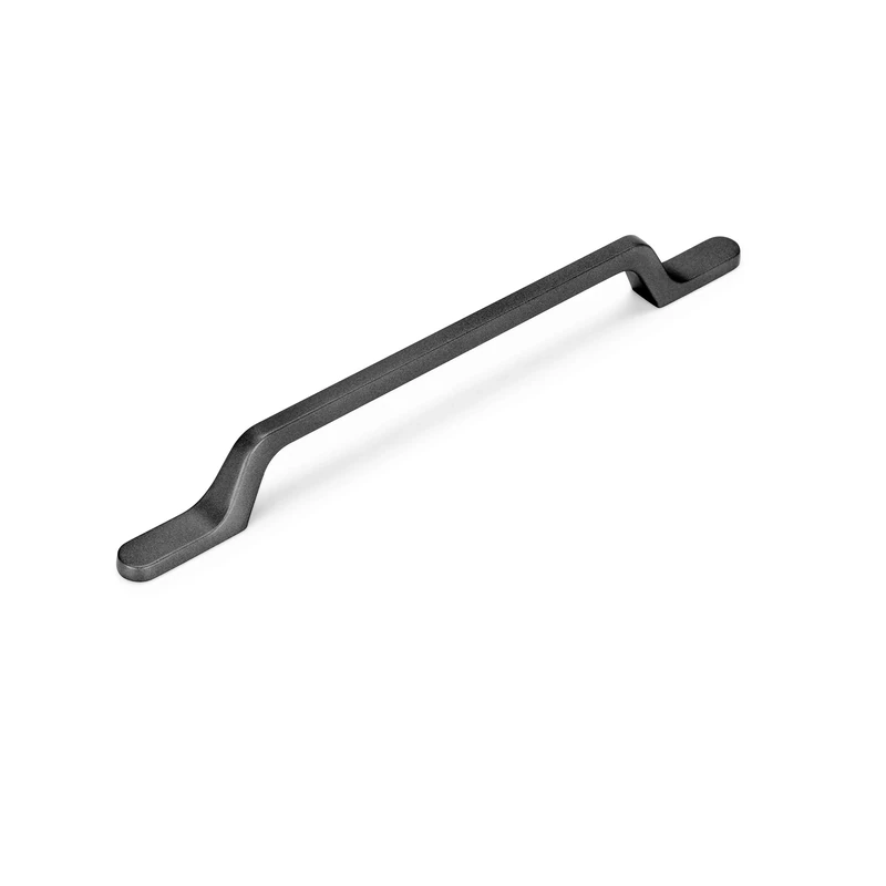 Emuca - Furniture Handle,Cabinet Handles, 96mm (3,77 inch), L 160 mm (6,3 inch), Aluminium, Dark Grey, Set of 25
