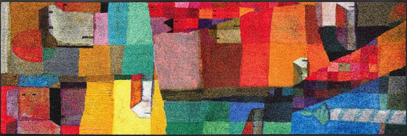 wash+dry Doormat, Polyamide Back: Nitrile Rubber, Multicoloured, 60x180 cm