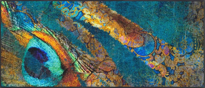 Wash+Dry Exotic Pavo Door Mat - 60x140 cm, Washable Indoor/Outdoor