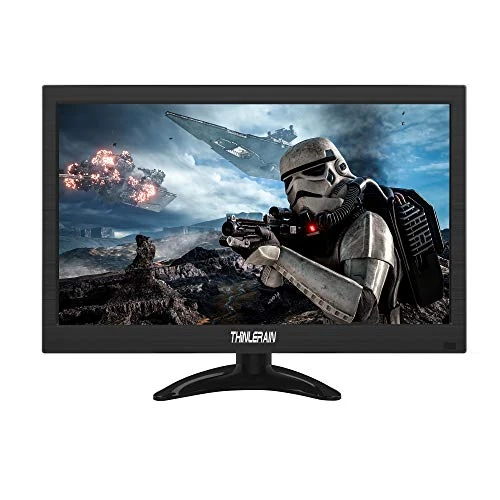 Portable Monitor 13.3 Inch CCTV Monitor 1366x768 Resolution LED Screen Small Monitor with HDMI/VGA/USB/AV Input Compatible with PC CCTV Raspberry Pi Xbox 360 Windows 7/8/10, VESA, Black (13'')
