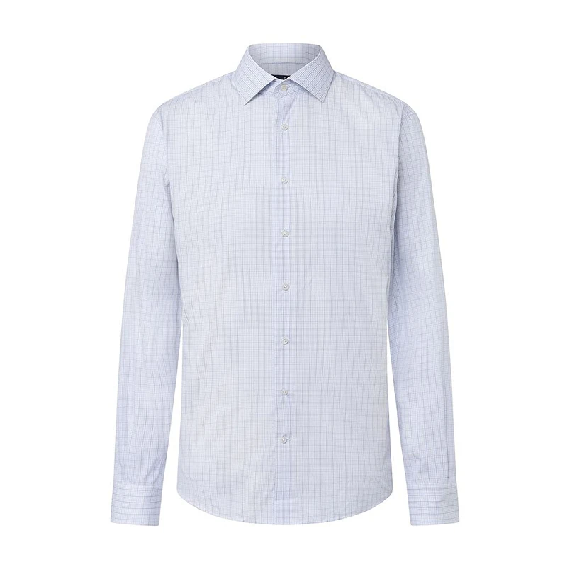 HACKETT LONDON Men's Blue Strch Graph CHK Shirt, 5BMSKY/White, 157