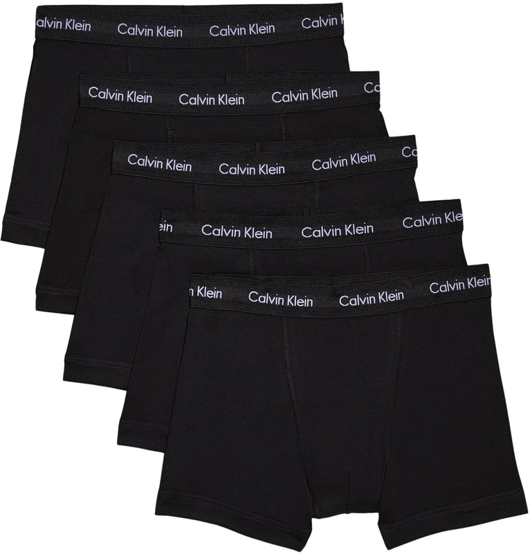 Calvin Klein Men Boxer Short Trunks Pack of 5 Underwear, Black (Black W. Black Wb), L
