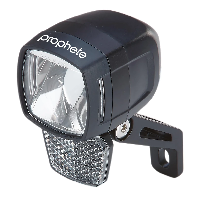 Prophete LED Headlight 120 Lux | Bicycle Light | Aluminium | OSRAM LEDs | for E-Bike (6-48 V) | Includes Bracket | Side Visibility