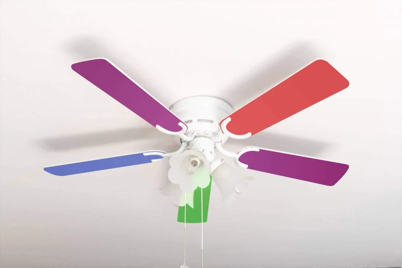 Extra flat ceiling fan Kisa Multicolor white with lighting