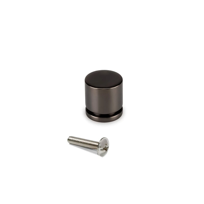 Emuca - Furniture knob, Cabinet Handles, Zamak, Titanium, 20 Units