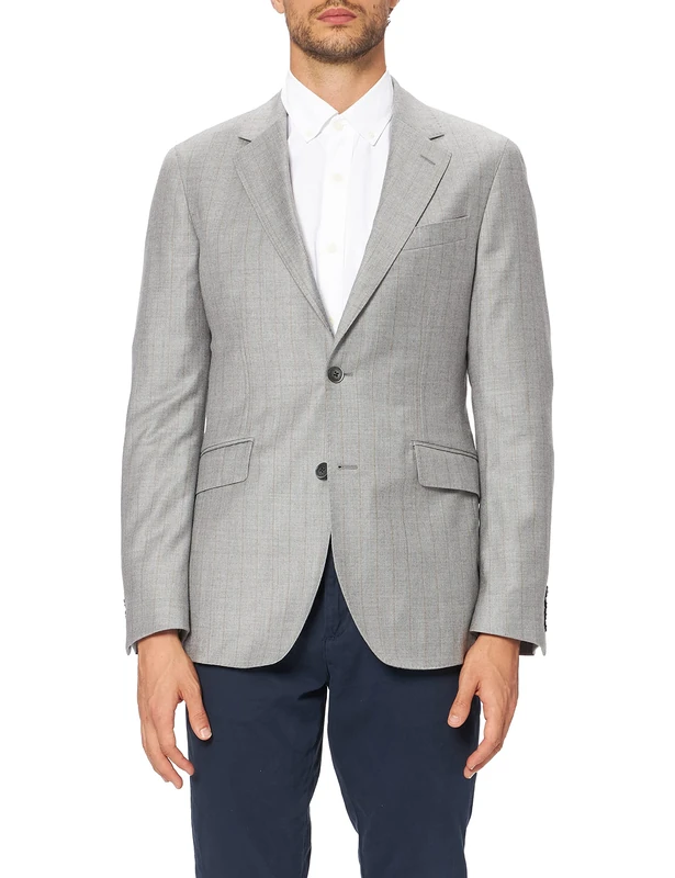 HACKETT LONDON Men's LGE Stripe FLAN JKT Jacket, 9HHLT Gry/Beige, 44S