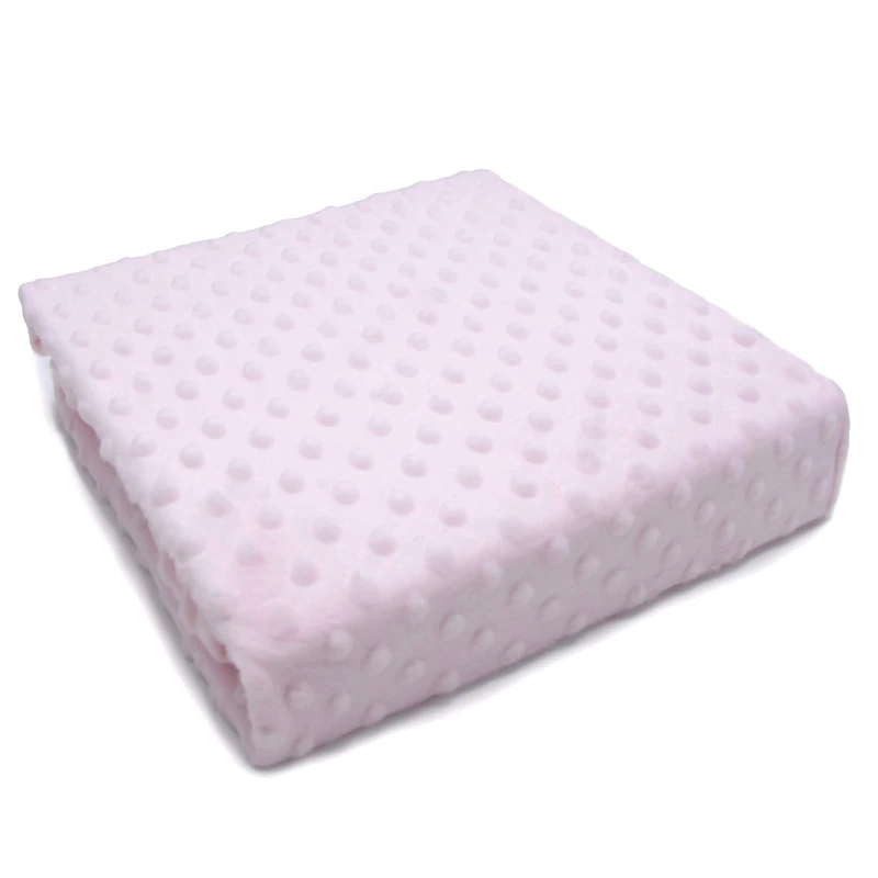 PEKITAS Baby Blanket Coral Minky Dots Extra Soft Thick 110 x 80 cm Pink
