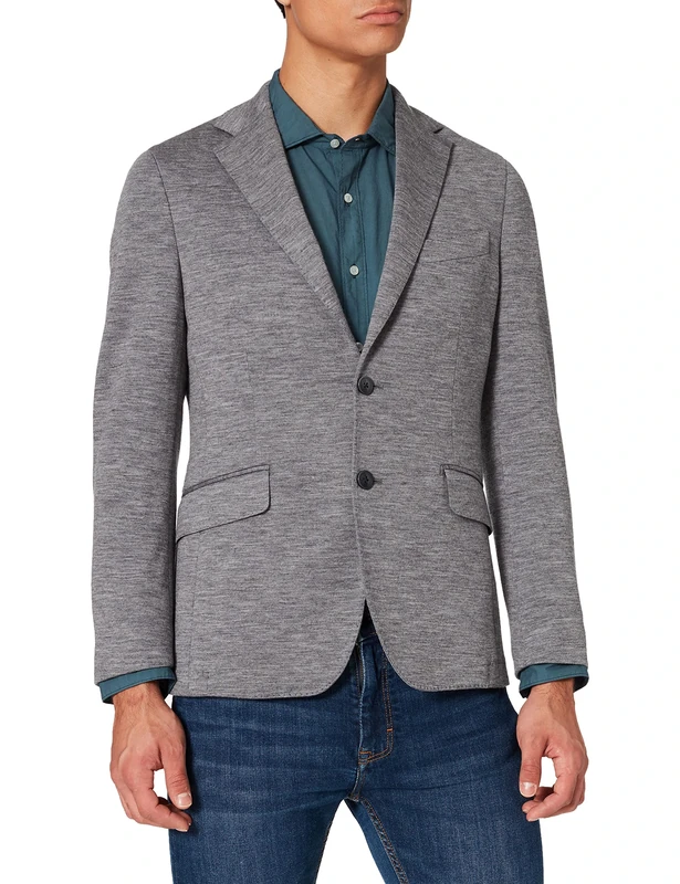 Hackett London Men's dble face Jersey JKT Jacket, 945grey, 50W/34L