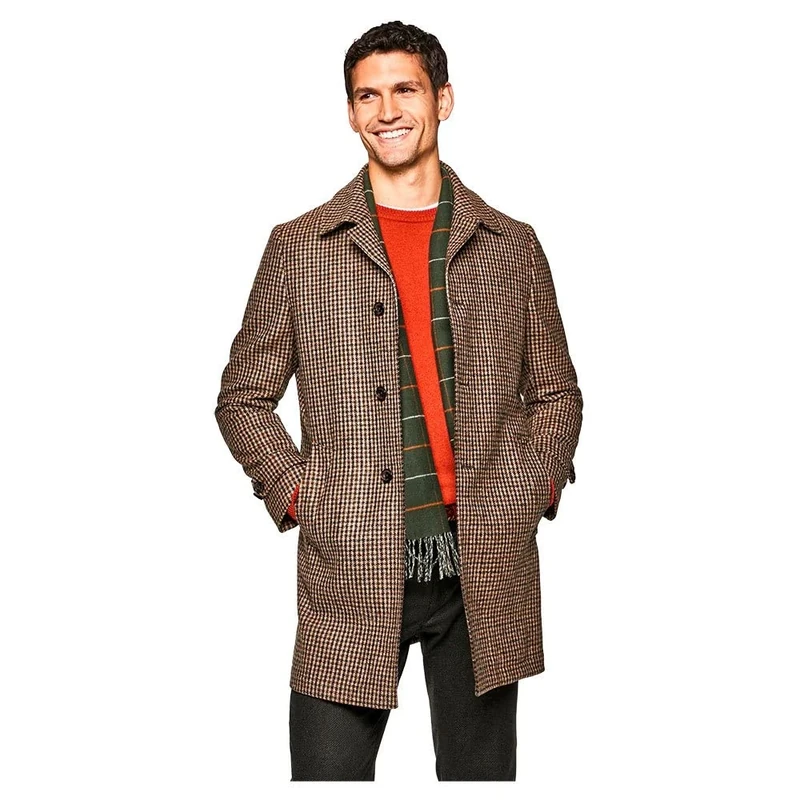 Hackett London Men's Tweed GUNCLUB Zip Out Jacket, 8lnbrown Multi, 19L