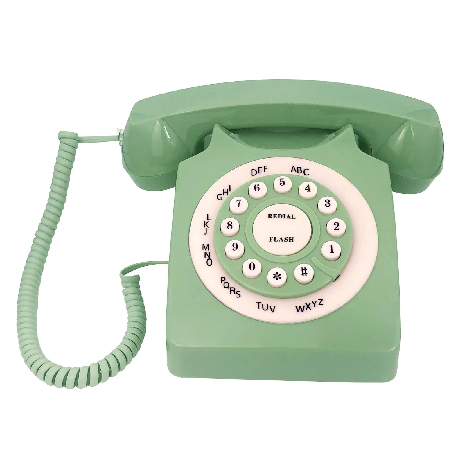 TelPal Retro Corded Landline Phone, Classic Vintage Old Fashion Telephone for Home & Office, Wired Home Phone Gift for Seniors (Green)