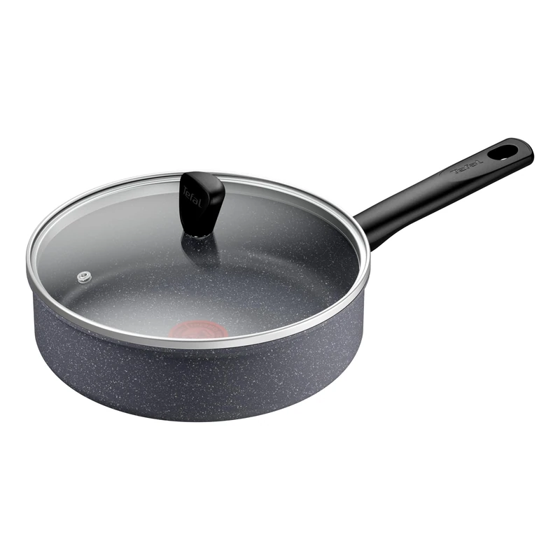 Tefal Natural On Induction G2803202 24 cm Non-Stick Saute Pan with Glass Lid, Exclusive Gris Lavinia