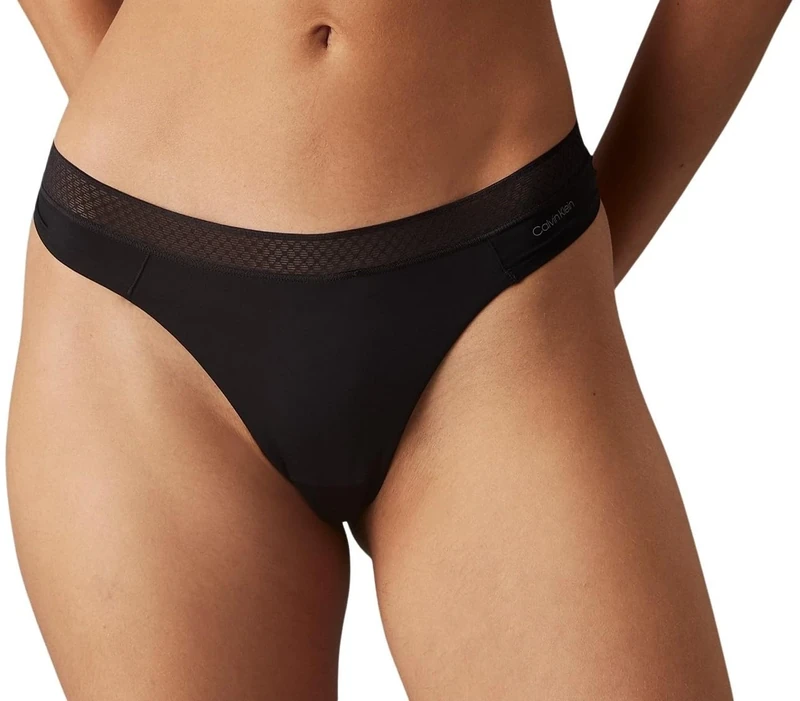 Calvin Klein Women Thong Tanga, Black (Black), XS
