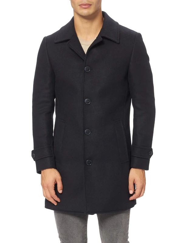 Hackett London Men's DBLE FACE Navy HBONE Jacket, 595navy, 36R