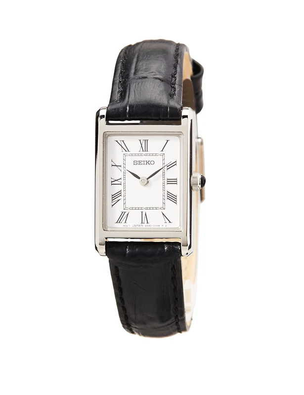 Seiko Women's Quartz Watch Stainless Steel with Leather Strap, Silver, S, Quartz