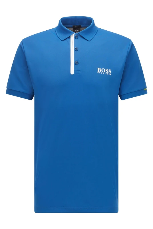 BOSS Mens Paddy MK 1 Slim-fit Polo Shirt with Logos and Contrast Trims