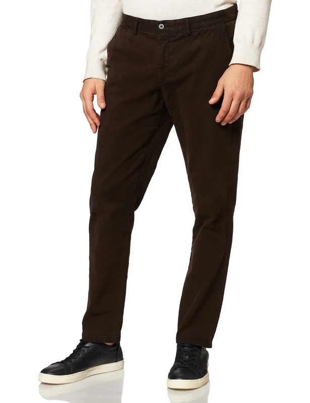 Hackett London Men's GMT DYE Texture Chino Trousers, 898dark Brown, 32W/34L