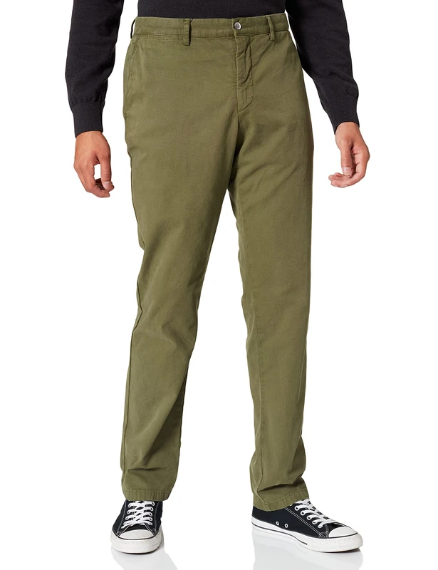 Hackett London Men's GMT Dye Texture Chino Trousers, Green, 30W/32L