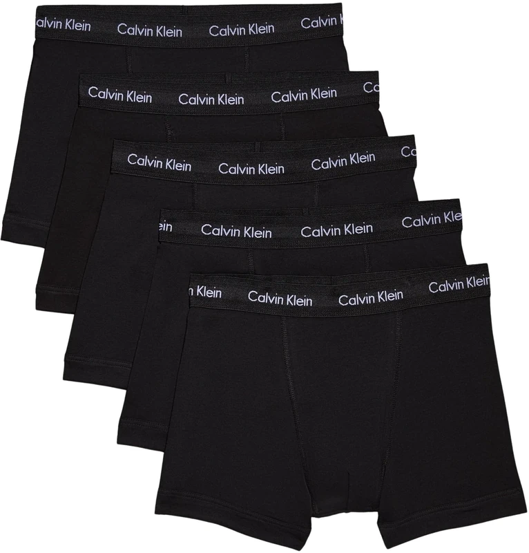 Calvin Klein Men Boxer Short Trunks Pack of 5 Underwear, Black (Black W. Black Wb), S