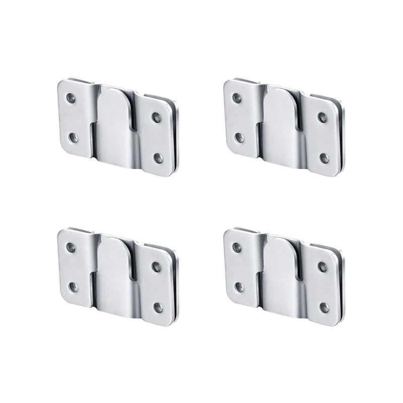 Flush Mount Brackets, Concealed Headboard Wall Fixings Brackets, Stainless Steel Heavy Duty Picture Hanging, Wall Mount Interlocking Z Clip Hook for Pictures, Mirrors Frames Hanging (Large-4 Pairs)
