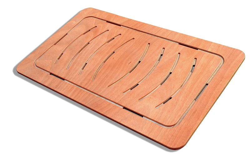 Castelmerlino 94 Shower Board in Okumè Marine Plywood cm 104 x 62 for Plates cm 120 x 80