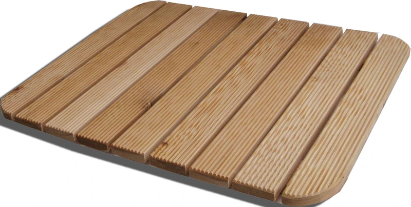 CASTELMERLINO 14 Larch Shower Tray with Screwed Slats 54 x 68 cm Rounded Corners for Shower Trays 70 x 90 cm