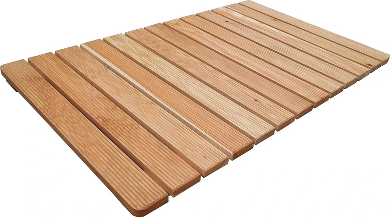 CASTELMERLINO Shower Accessories, larch wood, Natural, 105 x 62