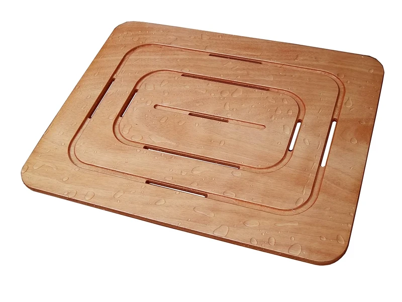 Castelmerlino Okume Marine Plywood Shower Mat - 54 x 68 cm