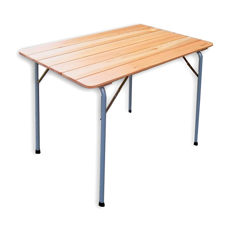 CASTELMERLINO 28 Folding Table Outdoor Camping Terrace Larch Top 100 x 60 cm