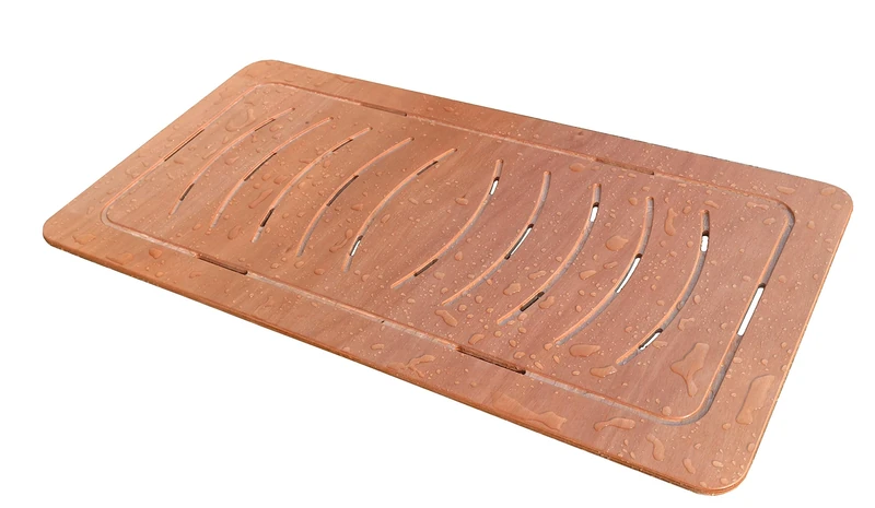 CASTELMERLINO Shower Accessories, okumè marine plywood, Natural, 121 x 62