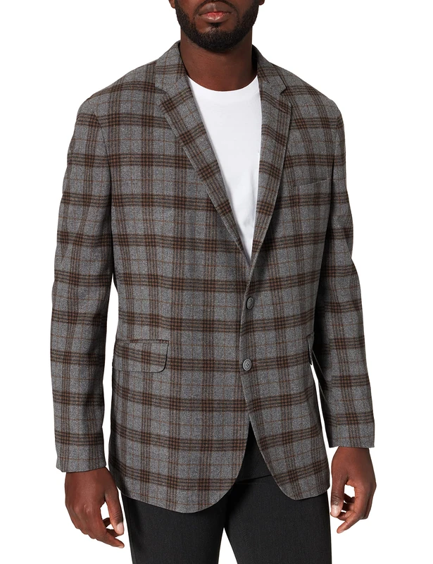 Hackett London Men's WL Grey Fancy Check Jacket - 44R