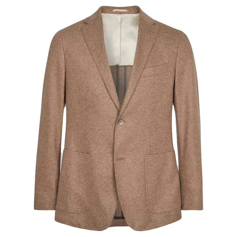 Hackett London Men's Tan Jersey Flannel Jacket, 869tan, 48W / 32L