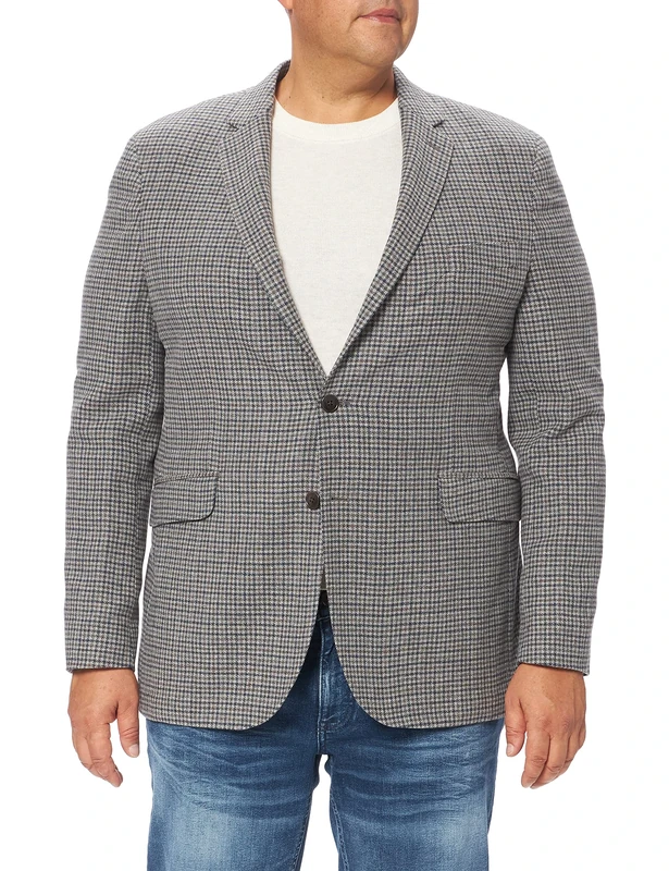 Hackett London Men's WL Grey/Blue GUNCLUB Jacket, 9BFGREY/Navy, 34W / 32L