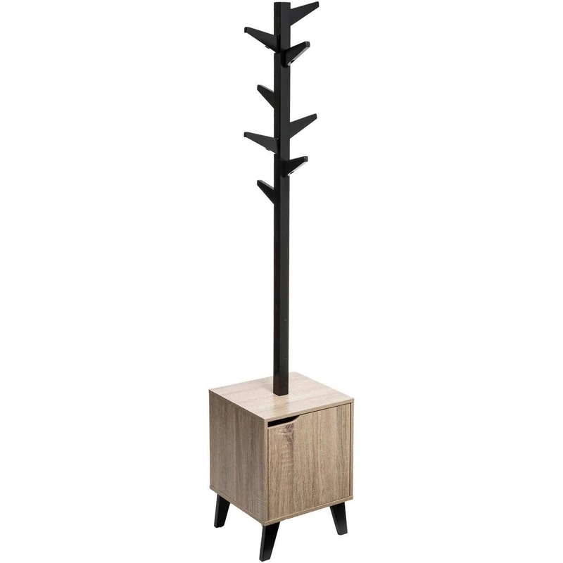 5 five simply smart Ceda Black Natural Oak Effect Coat Rack