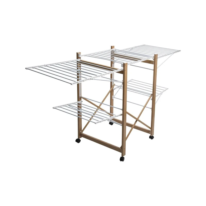 5 five simply smart Clothes Rack 27 M Wood Effect 4 Wheels, L.176,3 x P 60,6 x A.104 cm