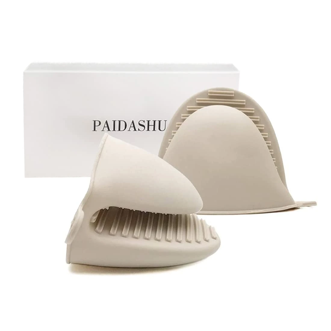 Oven Glove Thicken Silicone Pot Holder Mini Oven Mitt Heat Resistant Pinch Covers for Baking, Cooking, Bbq Grilling (Apricot)