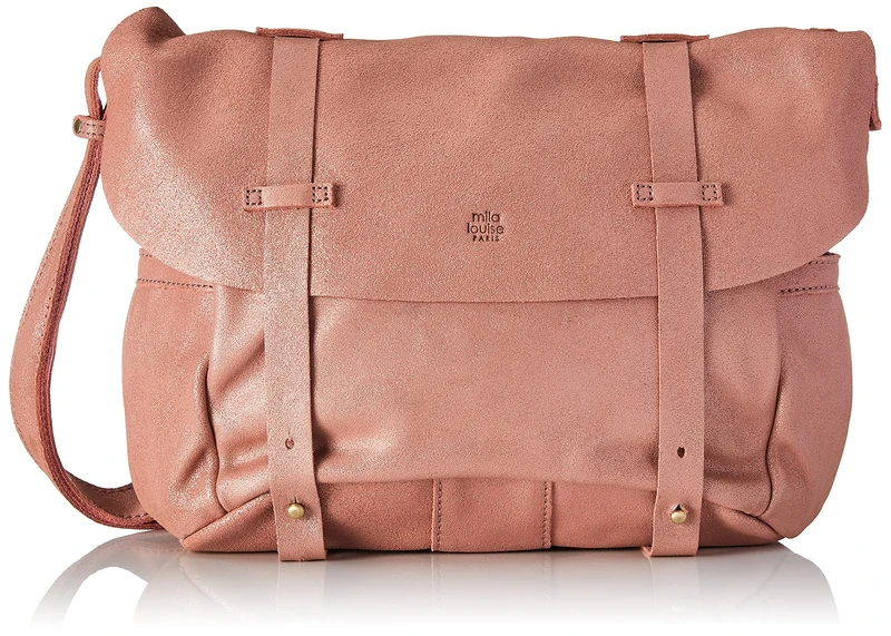 Mila Louise Women's Spark Handbag, Rivet, Nail, Messenger Leather, bi-Band, Bernie tri, Glitter, metallised, bess x, Bag, Pink, Magnolia, Purse, Lurex, Pumpkin, Orange, Unisize - Image 1