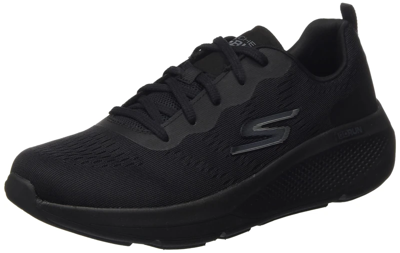 Skechers Women's GO Elevate Road Running Shoe, Black Textile/Black Trim, 4 UK