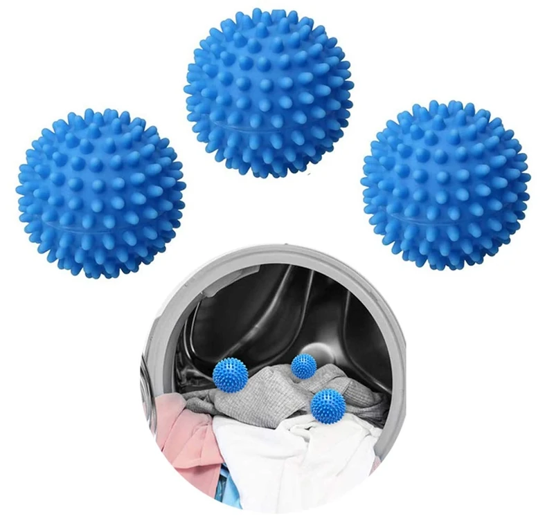 Tumble Dryer Balls, 3 Pc Blue Laundry Balls for Tumble Dryer, Non-Melt New Softer Material Tumble Dryer Ball - Clothes Will Come Out Soft Fluffy Fewer Wrinkles and Less Static Cling