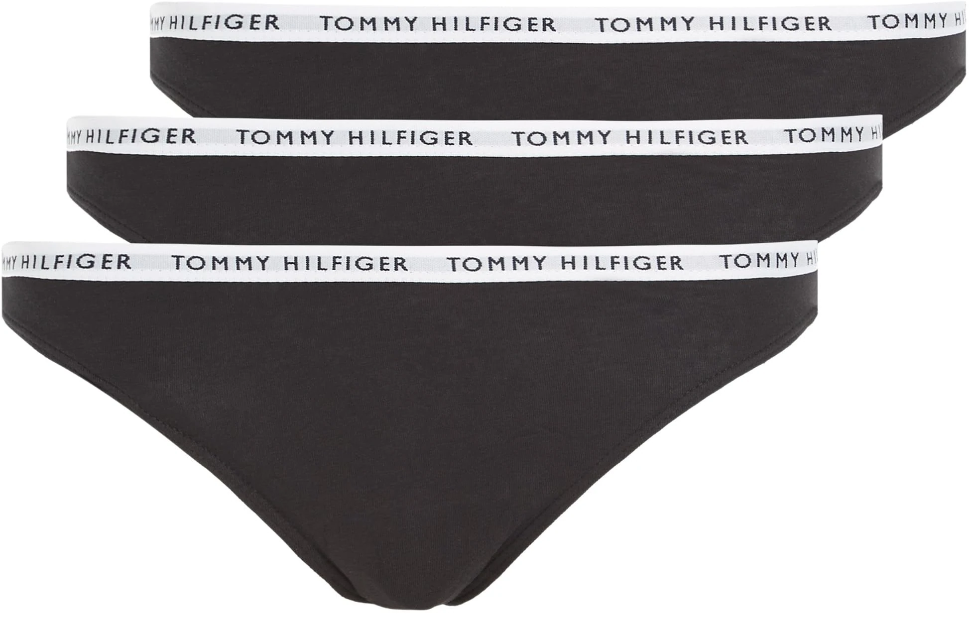 Tommy Hilfiger Women’s 3 Pack Briefs Underwear, Black (Black/Black/Black), S