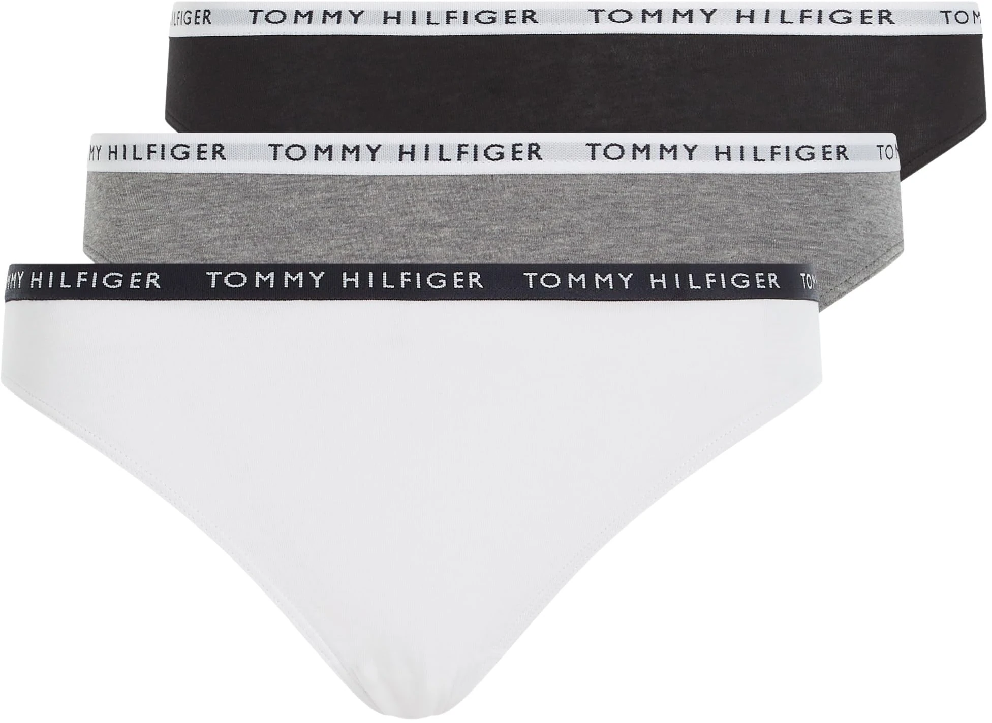 Tommy Hilfiger Women’s 3 Pack Briefs Underwear, Multicolor (Medium Grey Heather/White/Black), S
