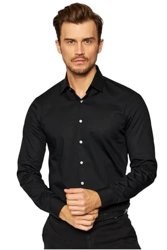 Calvin Klein POPLIN Stretch Slim Shirt Black - Image 1