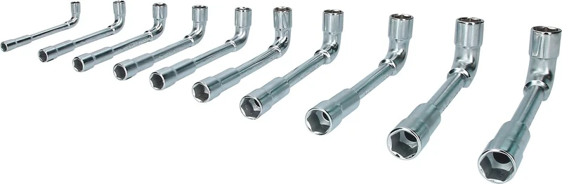 BRILLIANT TOOLS BT015100 Double Socket Spanner Set, 10 Pieces [Powered by KS Tools]