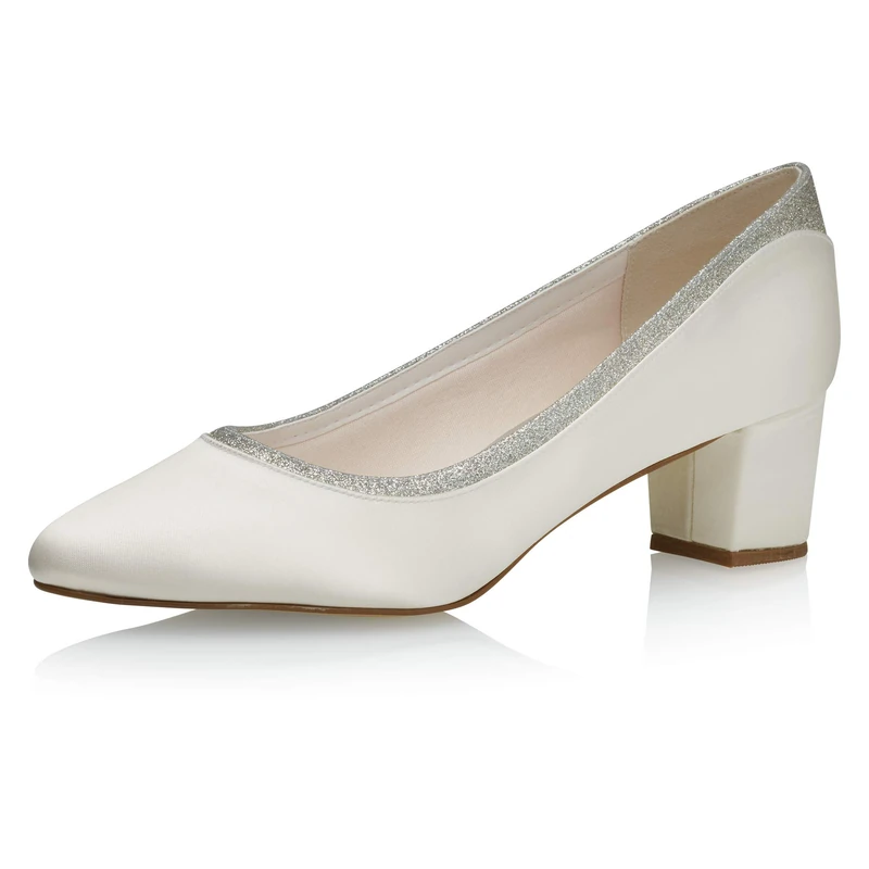 Rainbow Club Bridal Shoes Preslie - Woman's, Pumps, Ivory Satin - Size 7 UK