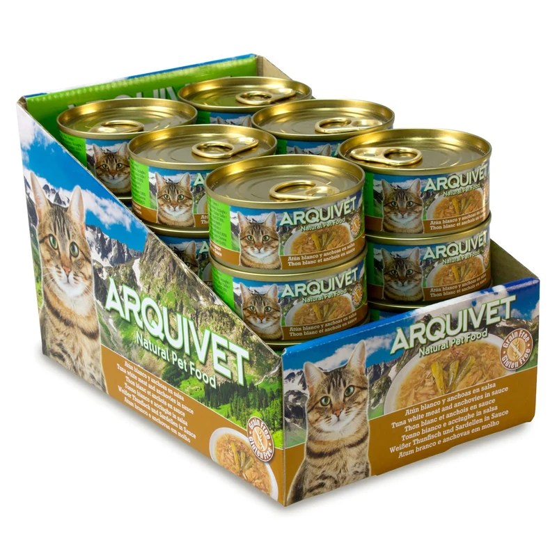 Pack of 24 white tuna cans in sauce with widths 80 g.